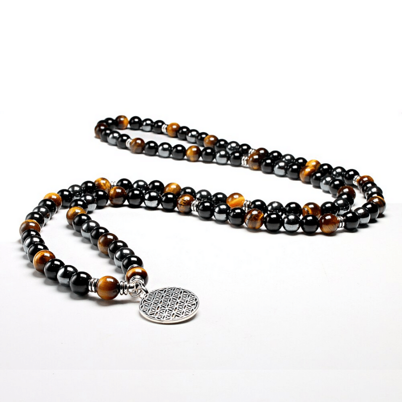 Bracelet Mala 108 Perles Triple Protection | Lithothérapie Stéphanie