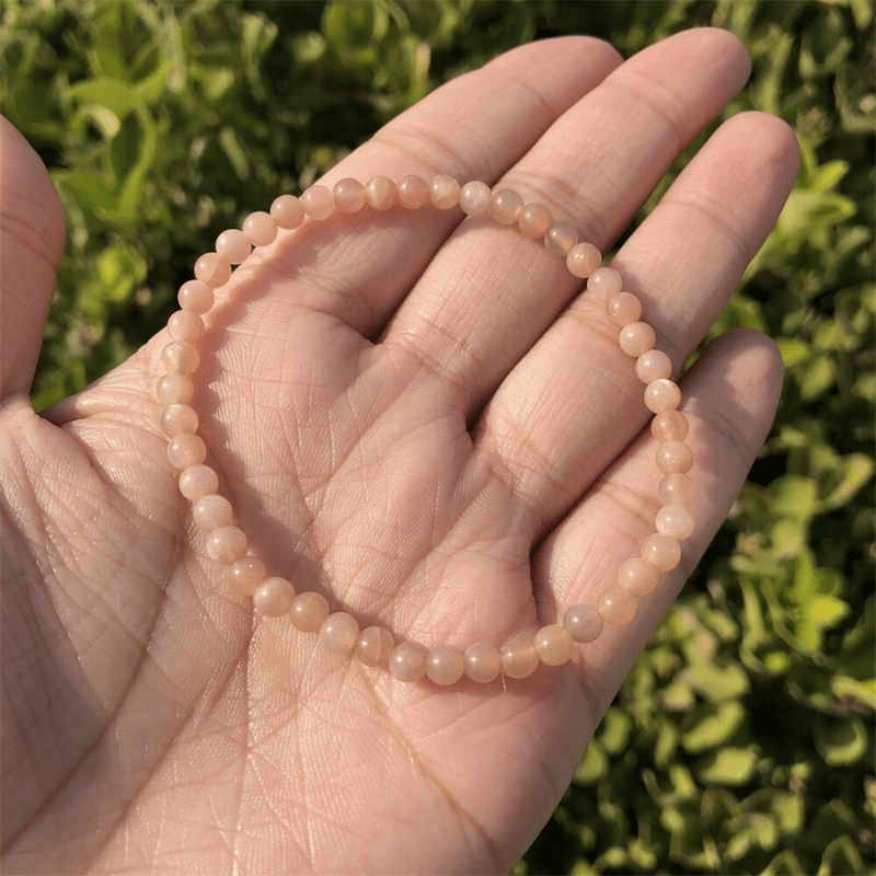 Bracelet Femme en Pierre de Lune Orange | Lithothérapie Stéphanie