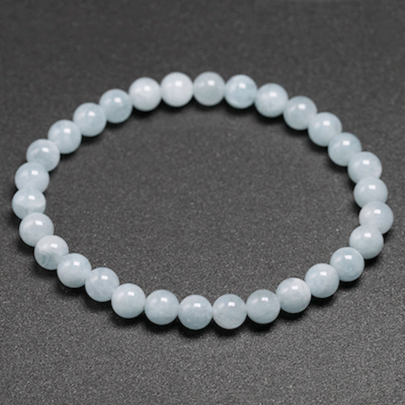 Bracelet Aigue Marine | Perles 6MM | Lithothérapie Stéphanie