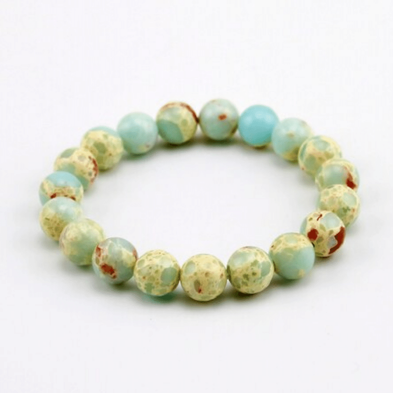 Bracelet en Jaspe Aqua Terra 10MM | Lithothérapie Stéphanie