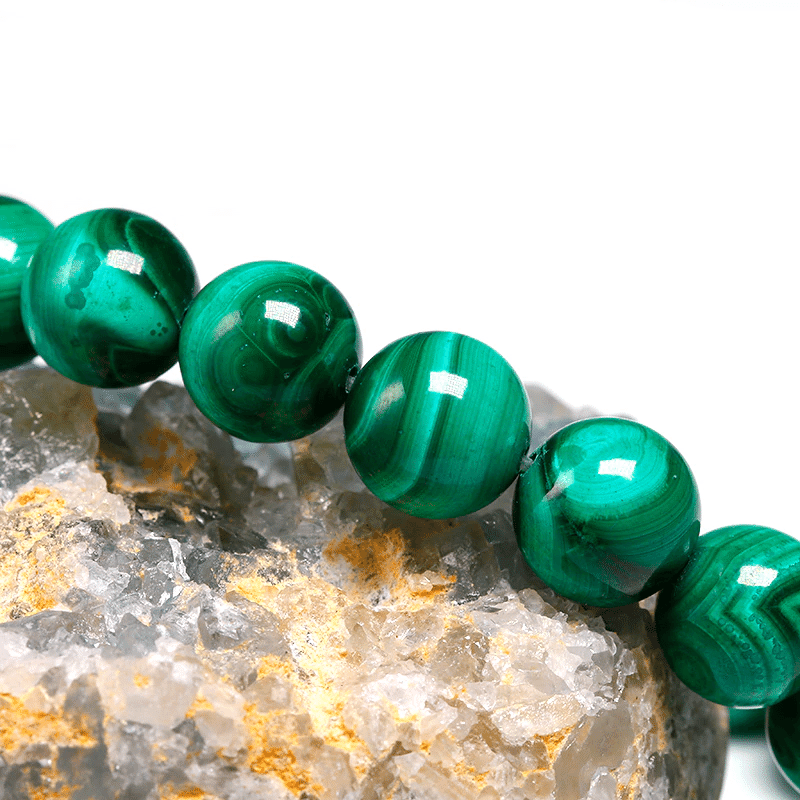 Bracelet Boules Malachite | Lithothérapie Stéphanie