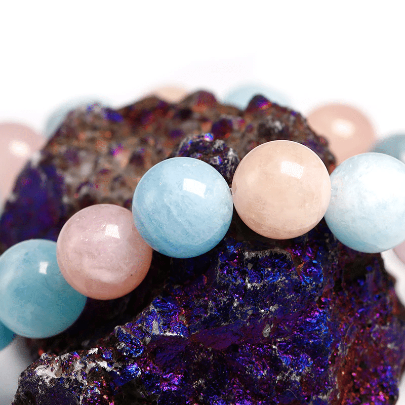 Bracelet Perles Morganite | Lithothérapie Stéphanie