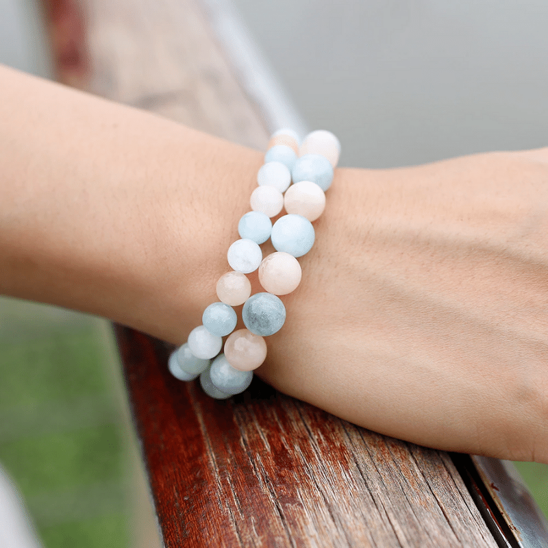 Bracelet en Morganite | Homme & Femme | Lithothérapie Stéphanie
