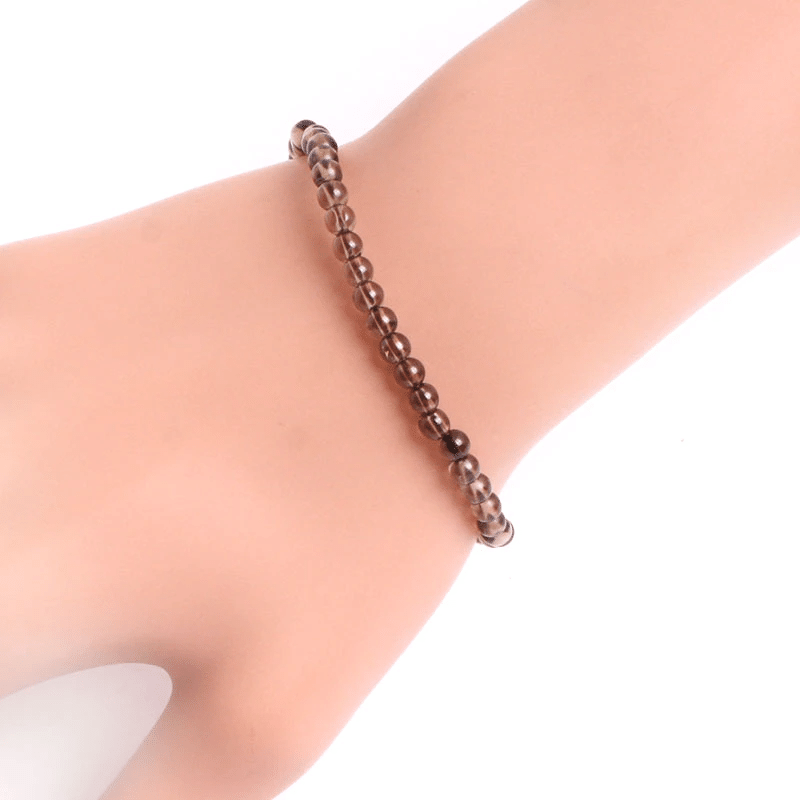 Bracelet en Quartz Fumé 4MM | Lithothérapie Stéphanie