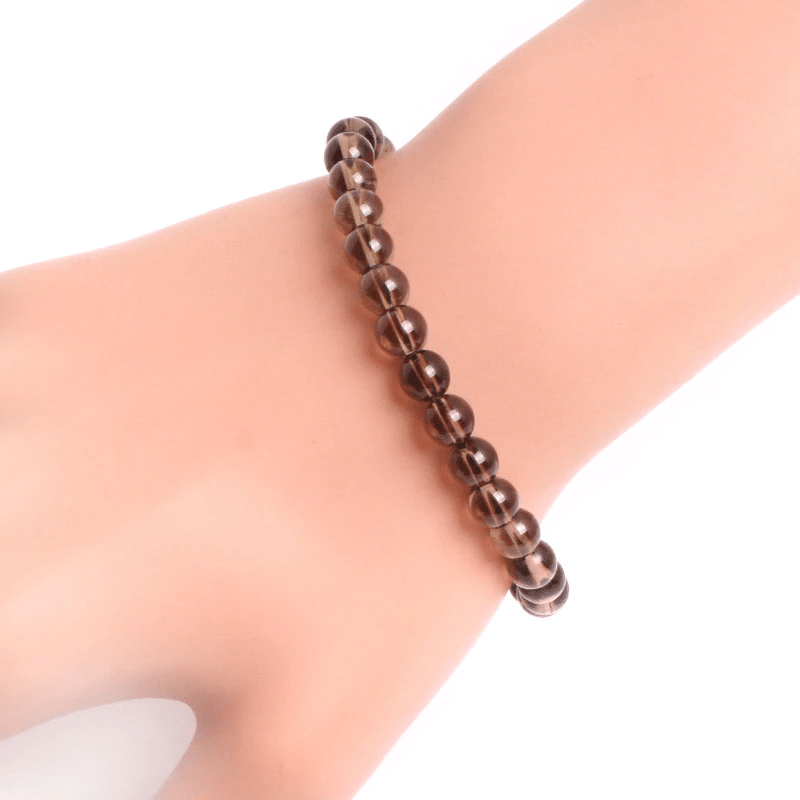 Bracelet en Quartz Fumé 6MM | Lithothérapie Stéphanie