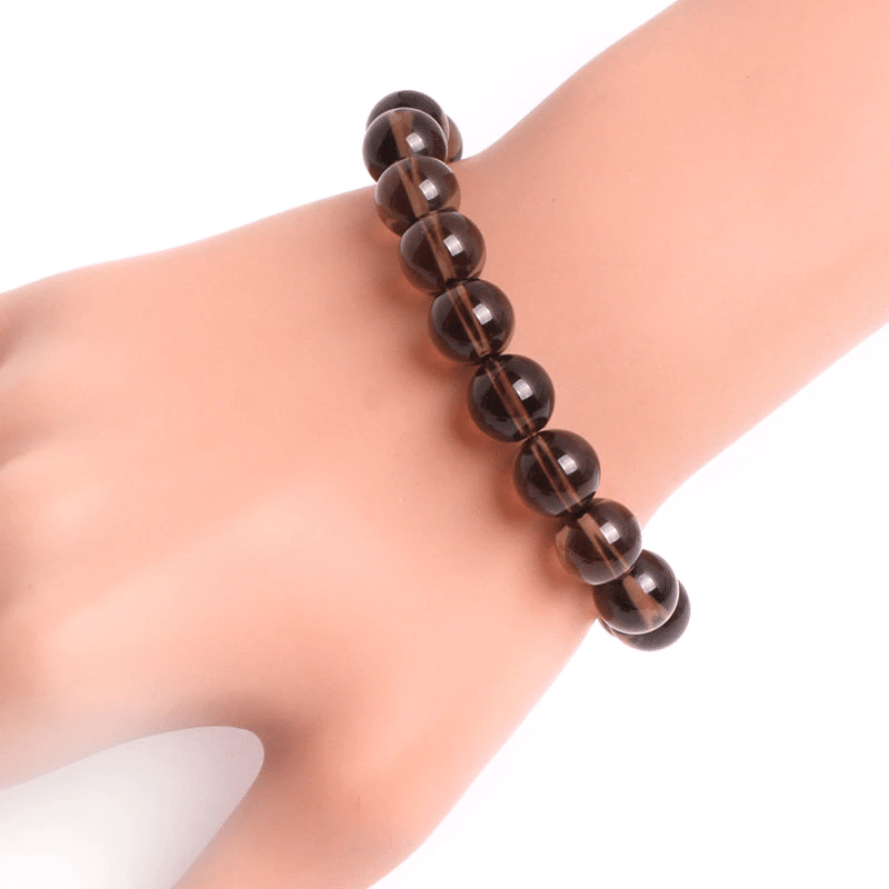 Bracelet en Quartz Fumé 10MM | Lithothérapie Stéphanie
