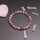 Bracelet en Quartz Rose Foncé | Lithothérapie Stéphanie