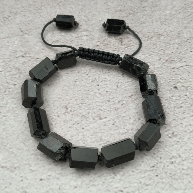 Bracelet Pierre Tourmaline Noire Brute | Lithothérapie Stéphanie