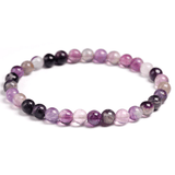 Bracelet en Fluorite Violette 6MM | Lithothérapie Stéphanie