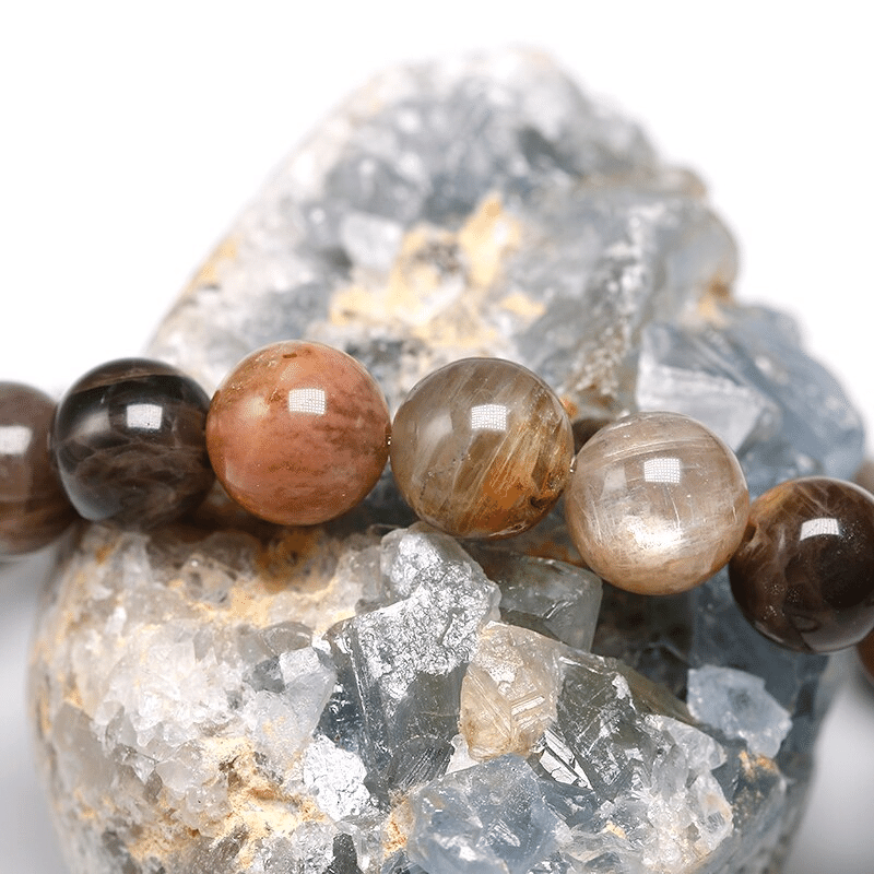 Bracelet Perles Pierre de Soleil Noire | Lithothérapie Stéphanie