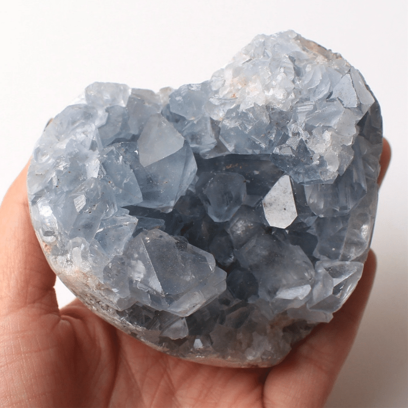 Coeur en Célestite Brute | Lithothérapie Stéphanie