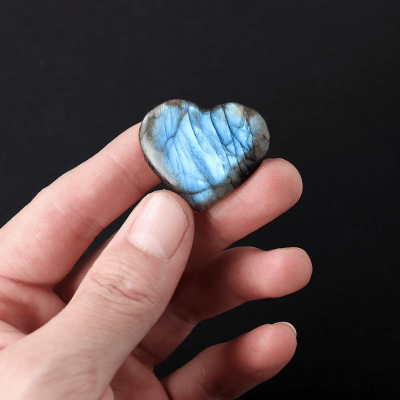 Coeur en Labradorite Naturelle | Lithothérapie Stéphanie