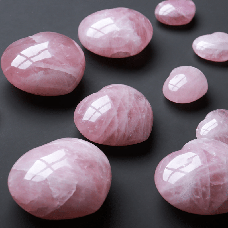 Grand Coeur en Quartz Rose | Lithothérapie Stéphanie
