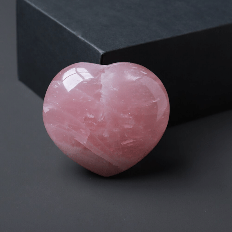 Gros Coeur en Quartz Rose | Lithothérapie Stéphanie