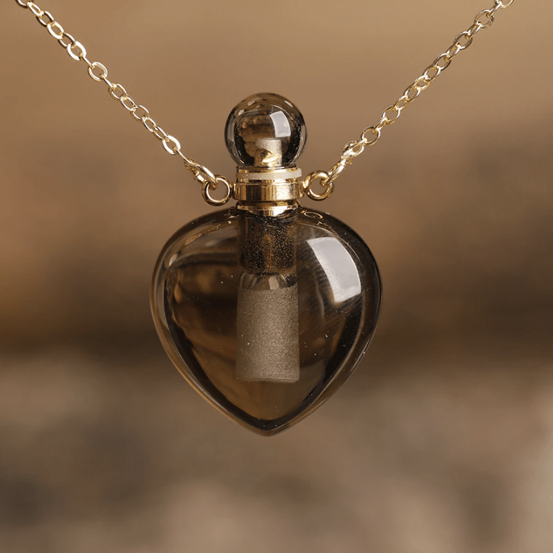 Collier Bouteille de Parfum en Quartz Fumé | Lithothérapie Stéphanie