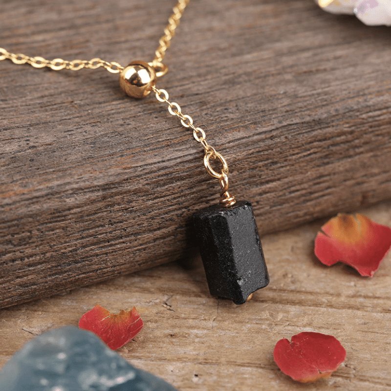 Collier Chaîne en Pierre Tourmaline | Lithothérapie Stéphanie