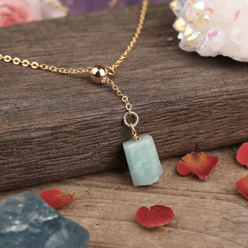 Collier Chaîne en Pierre Amazonite | Lithothérapie Stéphanie