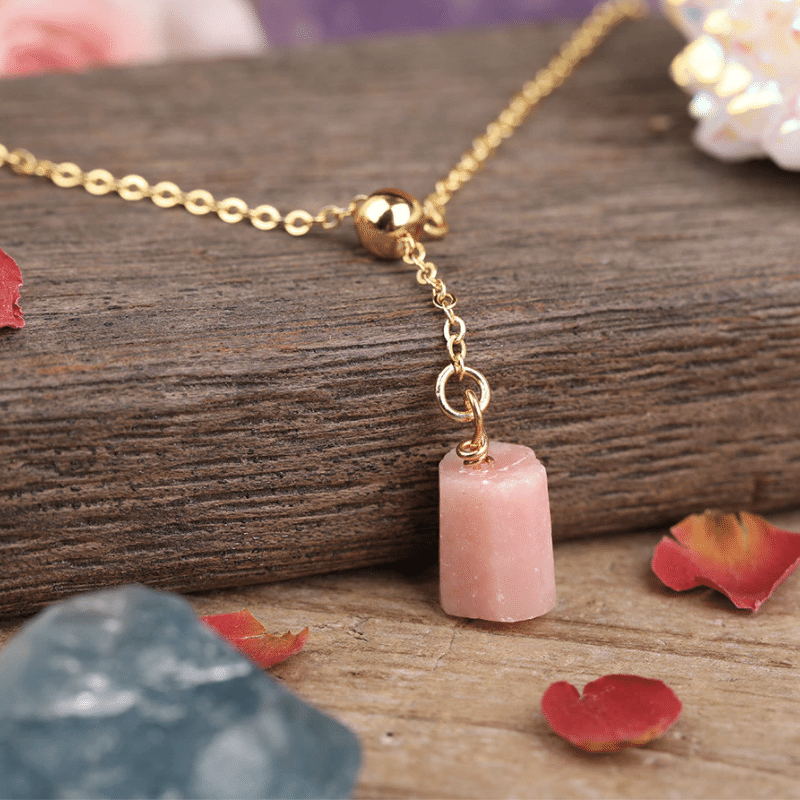 Collier Chaîne en Pierre Opale Rose | Lithothérapie Stéphanie