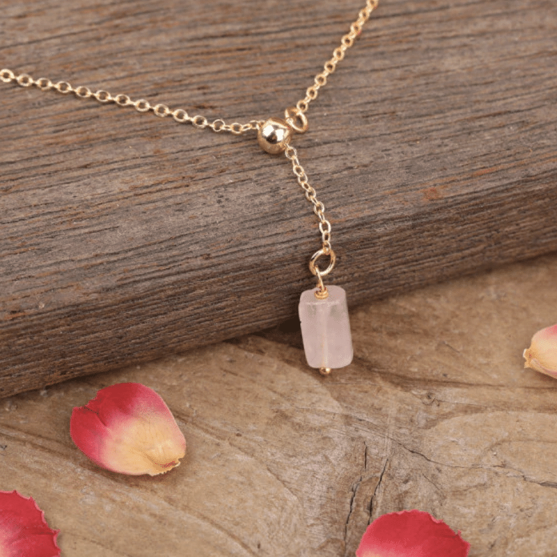 Collier Chaîne en Pierre Quartz Rose | Lithothérapie Stéphanie