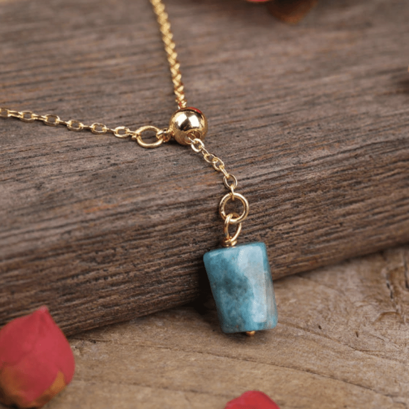 Collier Chaîne en Pierre Apatite | Lithothérapie Stéphanie
