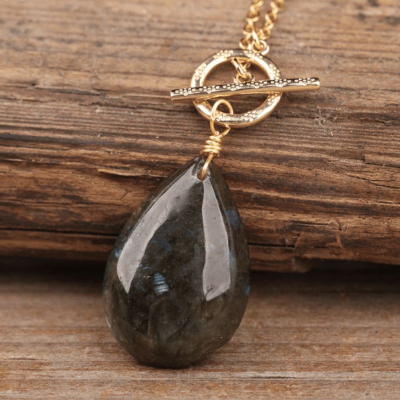 Collier Goutte en Labradorite | Lithothérapie Stéphanie