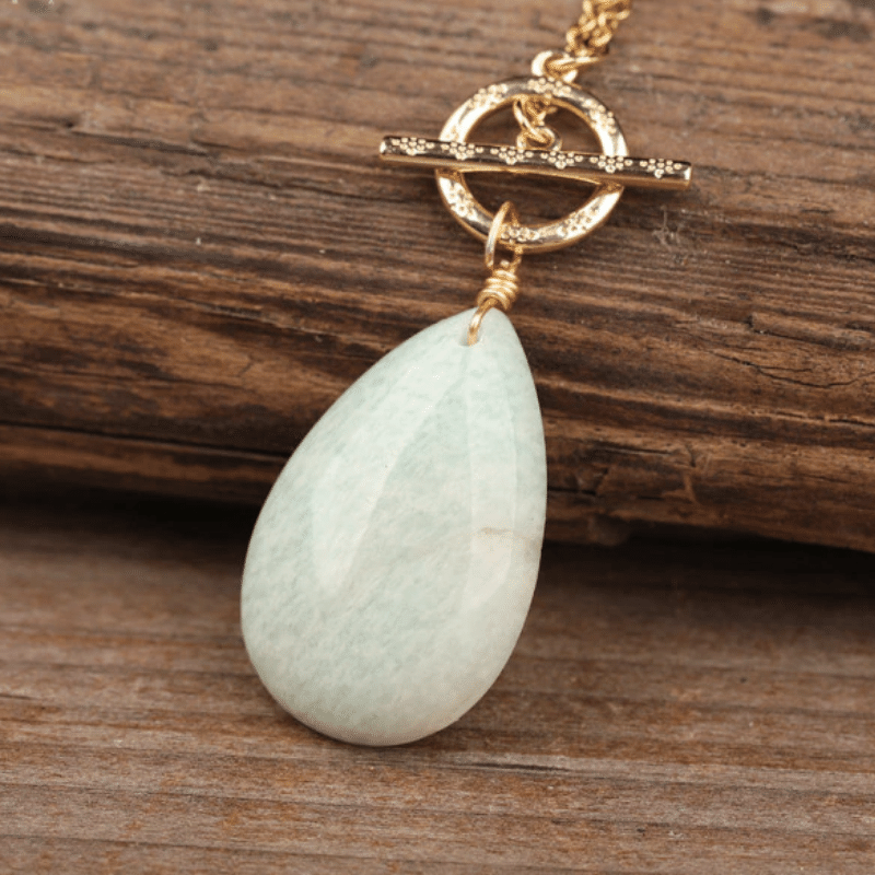 Collier Goutte en Amazonite | Lithothérapie Stéphanie