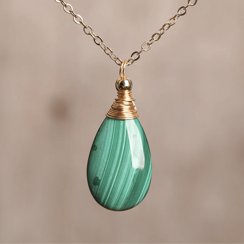 Collier en Pierre Malachite | Lithothérapie Stéphanie