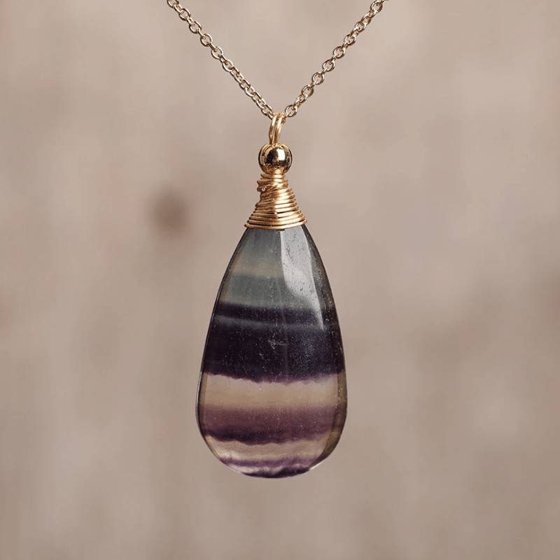 Collier en Pierre Fluorite | Lithothérapie Stéphanie