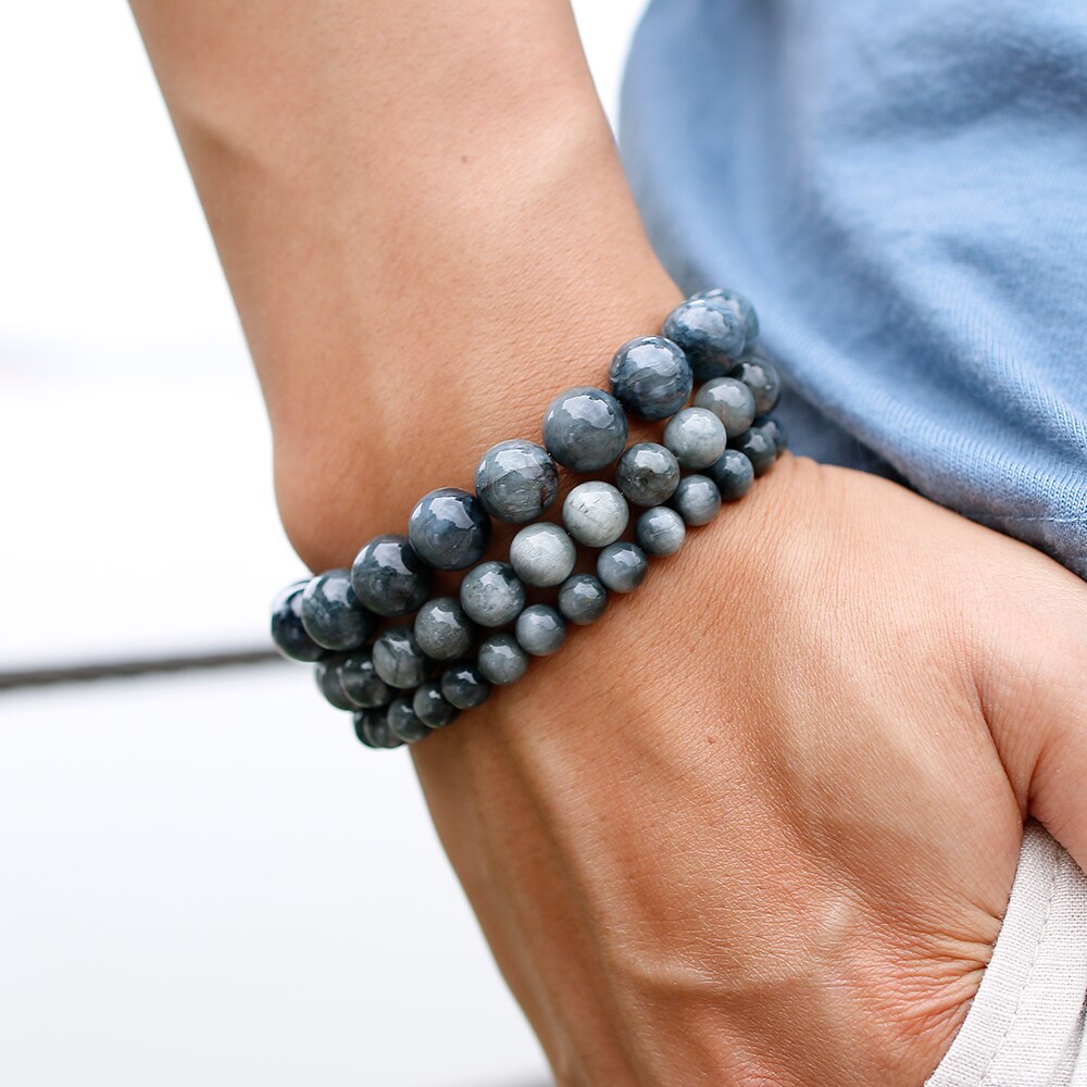 Bracelet Homme en Oeil d'Aigle | Lithothérapie Stéphanie