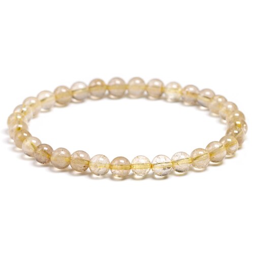 Bracelet en Quartz Rutile 6MM | Lithothérapie Stéphanie