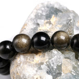 Bracelet Perles Obsidienne Dorée | Lithothérapie Stéphanie