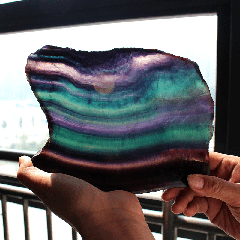 Tranche de Fluorite Naturelle | Lithothérapie Stéphanie